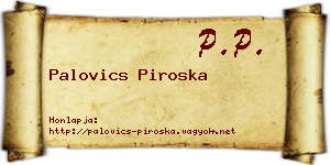 Palovics Piroska névjegykártya
